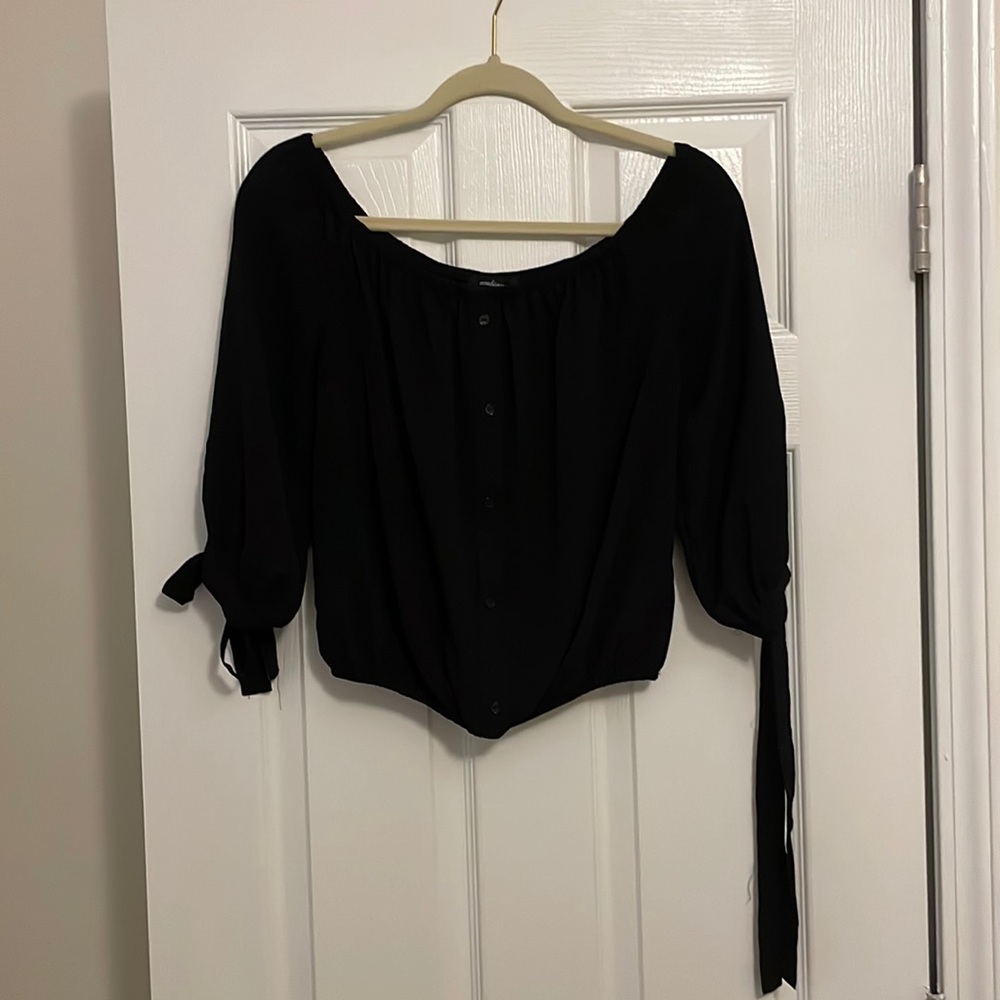 Black off the shoulder top